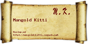 Mangold Kitti névjegykártya